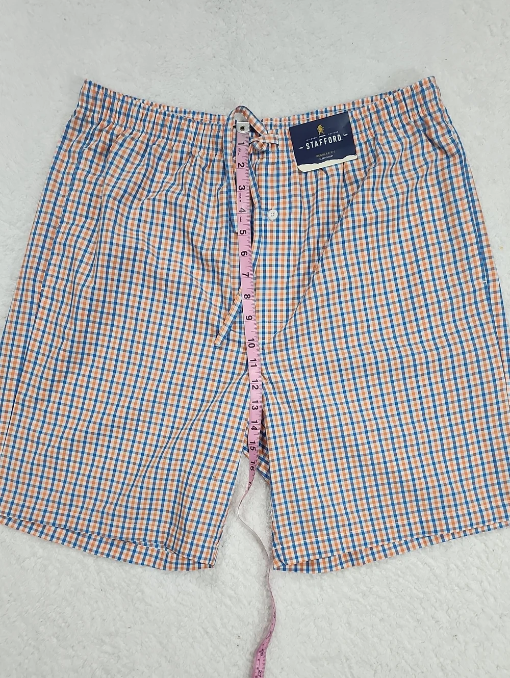 Stafford Plaid Regular Fit Sleep Short New With Tags